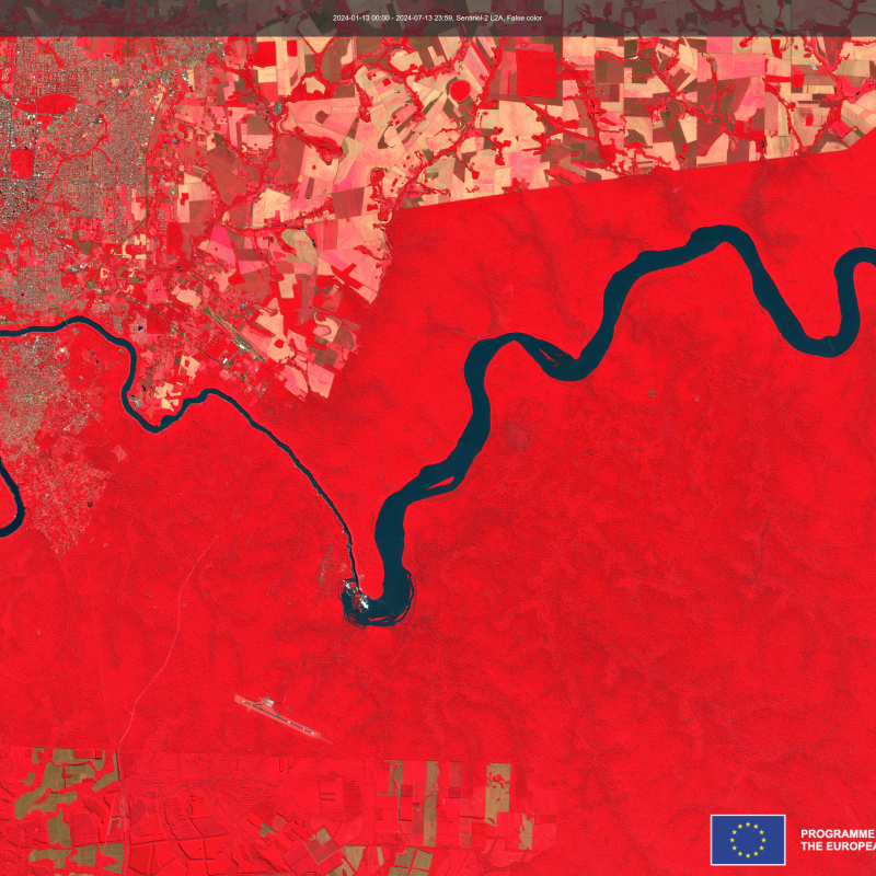 Iguazu National Park and Falls seen from space