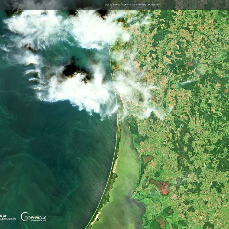 Algae bloom formation in the Baltic Sea/Curonian Lagoon